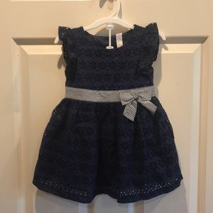 Navy blue eyelet dress